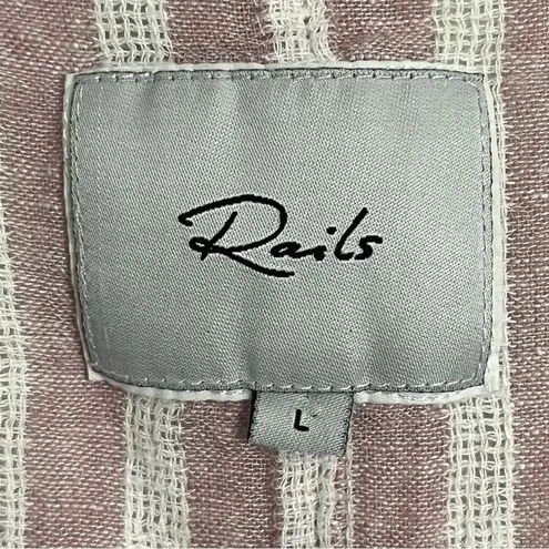 Rails  Sloane‎ Rose Stripe Tie-front Top Linen Blend Women’s Size Large - Image 2