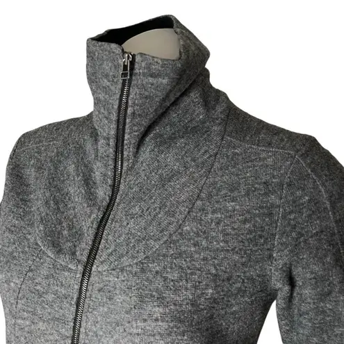 IBEX Merino Wool Jacket Sweater Heather Grey Full Zip Womens Size Medium USA Gray