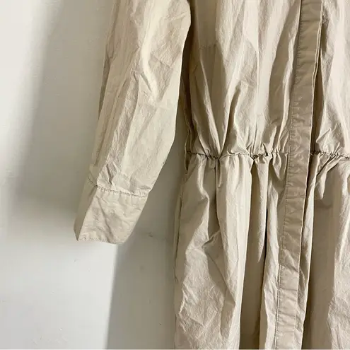 Ellen Tracy Poplin Tiered Midi Shirt Dress Beige size S