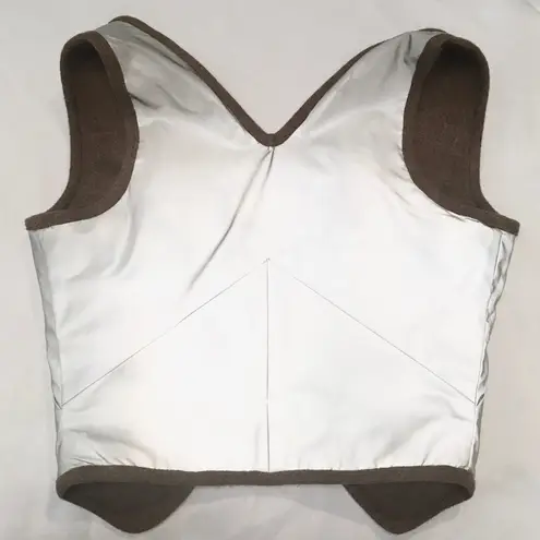 Handmade festival corset vest bustier silver steampunk cyberpunk avant garde M L Size M