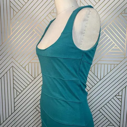 Monrow Teal Blue Green Bandage Tank Bodycon Dress Size M