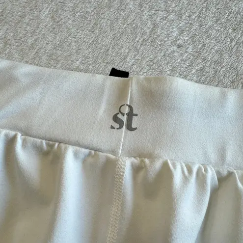 Strut this Cyclebar Sweatpants Womens M Ivory Pull On Drawstring Casual Comfort