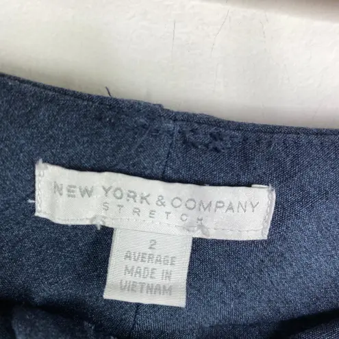 New York & Co Stretch Navy Blue Bootcut Trouser Pants Women's Size 2 Average