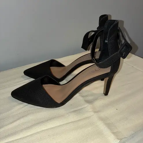 Kelly & Katie Womens 6.5M Vespa Faux Snakeskin Ankle Strap Heels Formal Party