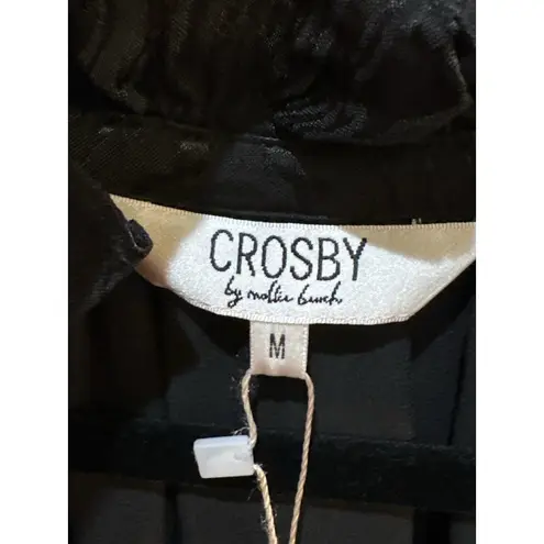 CROSBY by Mollie Burch Watts Black Midi Dress Size Medium retail $292 Ruffle - Image 6