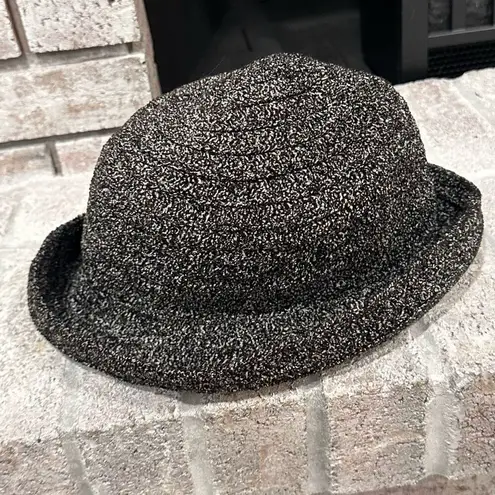 Vintage 90s BETMAR NEW YORK Bucket Hat Marled O/S Black White Packable Cloche