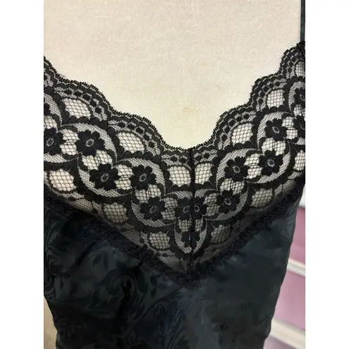 VTG Dreamtime Camisole Top Black Lace Satin Sz M Goth Grunge Witchy Whimsigoth Size M