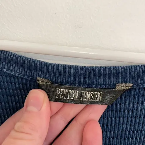 Peyton Jensen EVEREVE Griggs Cutout Thermal Blue Cold Shoulder Long Sleeve Top S