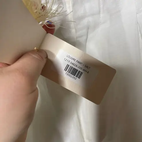 New Doen Louvre linen blend high waisted pants in white salt sz 6