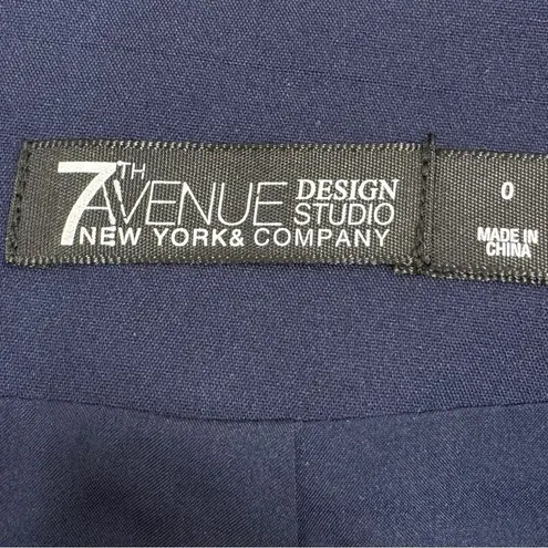 New York & Company High Waist Stretch Pencil Midi Skirt Navy Blue 0