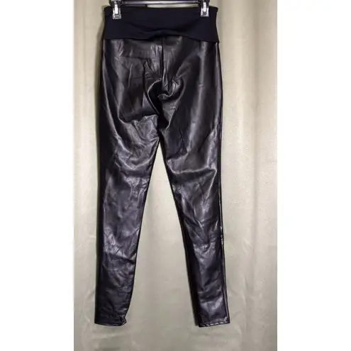 Spanx Assets By  Faux Leather Leggings Size XL Black All over Shaping 20258R