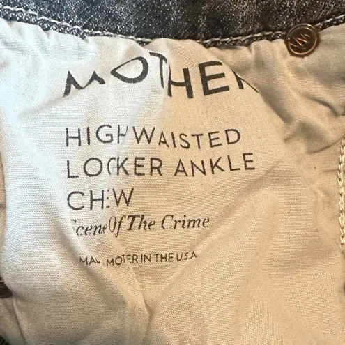 Mother High Waisted Looker Ankle Chew Scene of the Crime Grey Jeans Size 24 Gray
