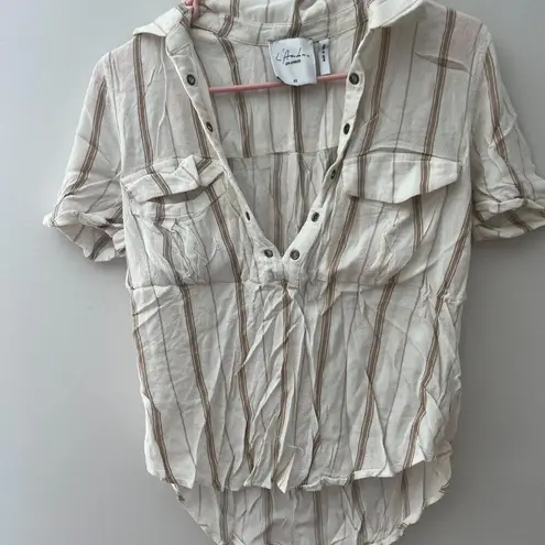 L'Academie "The Safari" Lace up Striped Blouse size xs