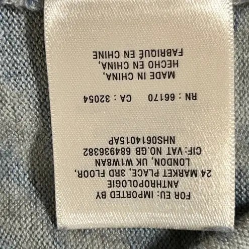 Anthropologie  Blue Gray Zebra Print Cowl Long Sleeve Sweater Top Small Puffy - Image 9