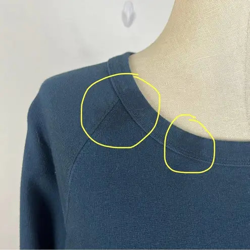 James Perse Dark Blue Raw Hem Crewneck Sweater