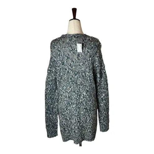 Tribal Black And White Knit Crew Neck Long Sleeve Hi Low Sweater Size M NWT Size M