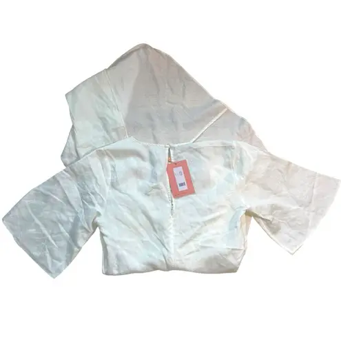 Cult Gaia Selena Asymmetrical Wrap Top Off White Size XS Linen Minimal Lagenlook