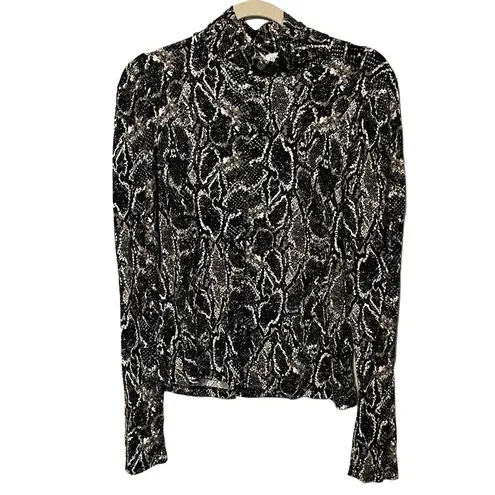 Peyton Jensen Cici Snakeskin Print Turtleneck Size Medium