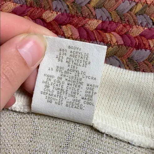 VINTAGE GOLD GLITTER CARDIGAN BUTTON UP SWEATER Size XL