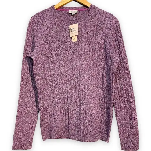 kim rogers Crew Neck Cable Knit Sweater