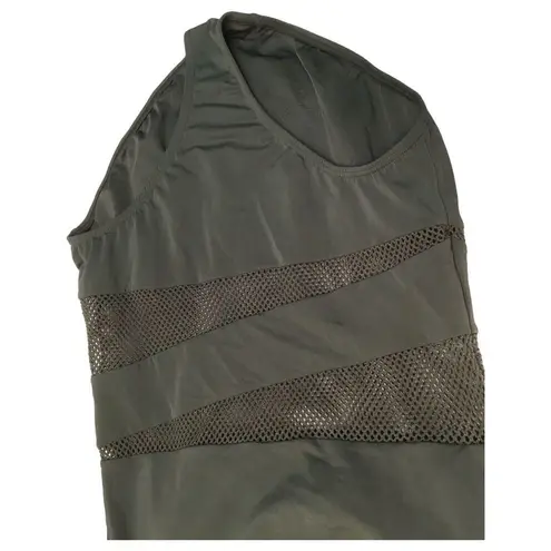 Carmen Marc Valvo Swimsuit Womens 14 One Shoulder Mesh One Piece Padding Green