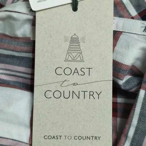 Barbour Bethwin Shirt Cloud Check Herringbone Plaid Button Front 6 New