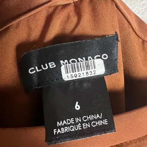 Club Monaco Trycia Brown Slit Satin Bias Midi Skirt Size 6