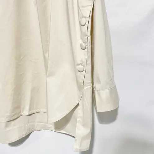 Denim & Co New Button Side High Low Hem Long Sleeve Shirt Stone Khaki Size 3X