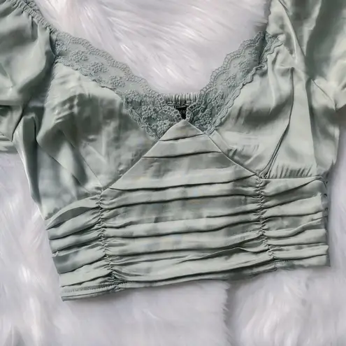 Light mint satin lace