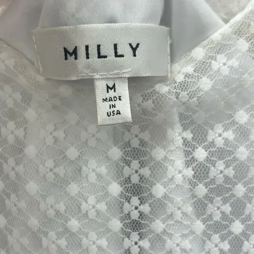 Milly Gabriella Two Tone Silk Blend Lace Ruffled Blouse size M