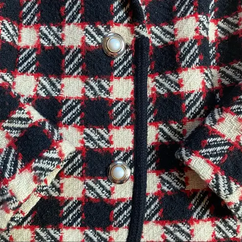 Vintage 1990s N&B Classic Wool and Mohair Plaid Jacket Size M