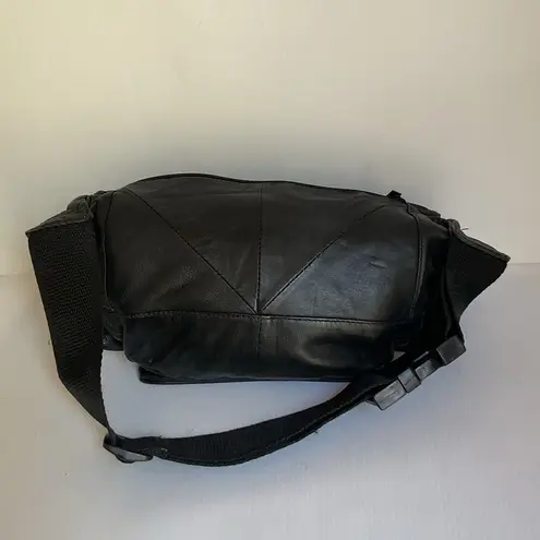 Retro Genuine Leather Fanny Pack – Black