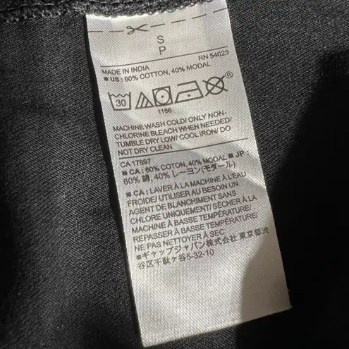 Banana Republic  Womens Henley T Shirt Top Oversized Short Sleeve Black Small