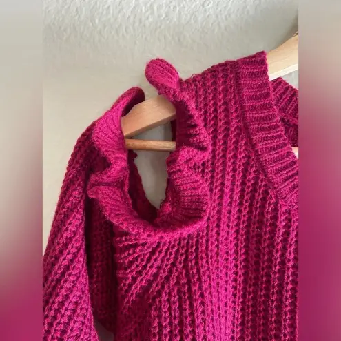 Francesca’s NWT Ruffle Sweater Pink Size M