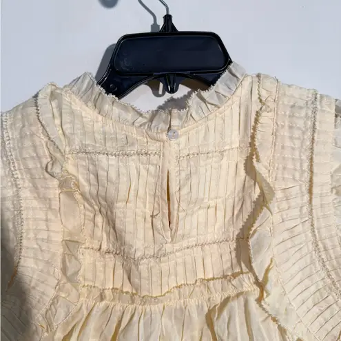 Calypso St. Barth NWT Soft Yellow Ruffle Sleeveless Blouse – Size M