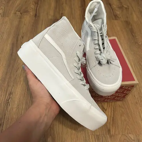 Vans  Sk8-hi top gray suede platform lace up shoes sneakers women's 8.5 new - Image 7