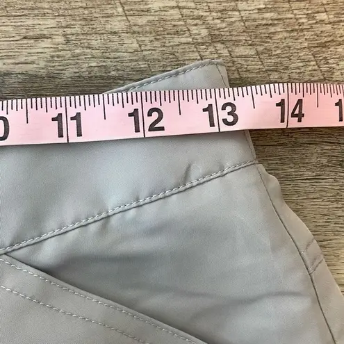 PaperMoon Womens Flat Front High-Rise Straight Leg Cargo Pants Gray Sheen Small