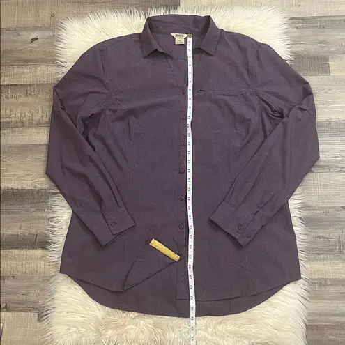 Duluth Trading Co Breezeshooter breathable stretch button front shirt XL Purple