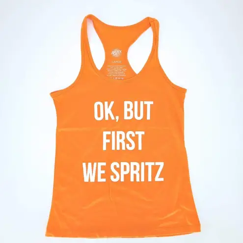Aperol Spritz OK, But First We Spritz Orange Racerback Tank Top