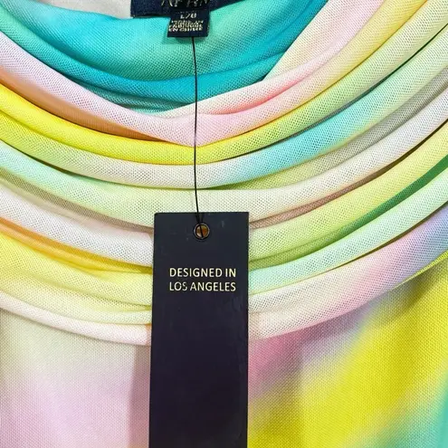 AFRM NWT Thelma Off the shoulder mesh stretch maxi dress L Yellow Size L