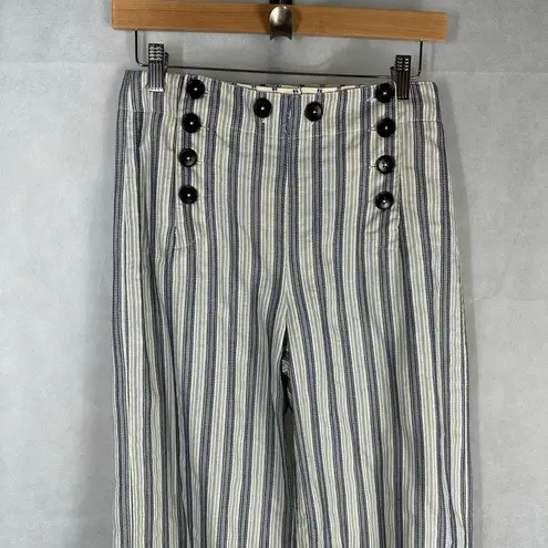Lemlem Ami Sailor Stripe Wide Leg Pants Size 4 Blue White
