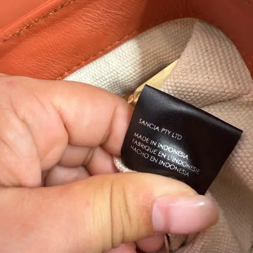 Brand new Sancia the Mini Milla Jet Set leather Bag in Cognac Brown