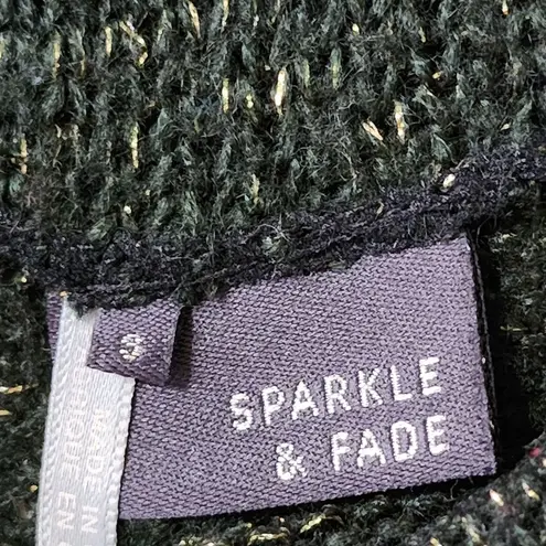 Sparkle & Fade Anthropologie Sparkle &ā Fade Metallic Boat Neck Sweater 3/4 Sleeve Size S Green - Image 5
