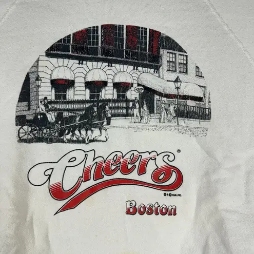 The Bar Discus Athletics Women's Vintage Cheers Boston Sweatshirt Size L White