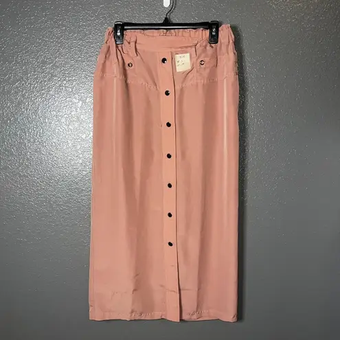 Derek Lam for Design Nation Women’s Pink Button Front Midi Skirt Size M L33 W15