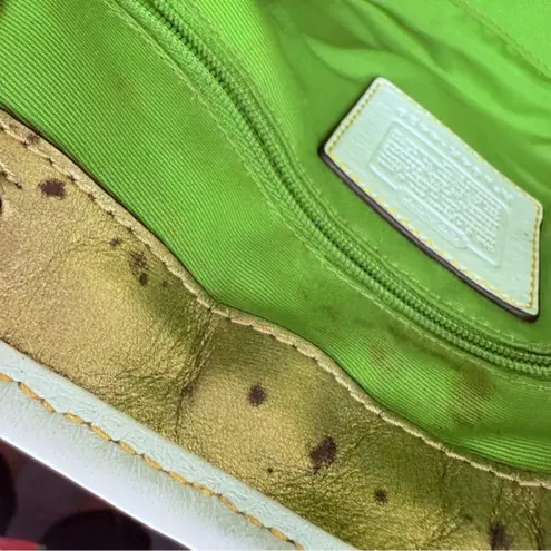 Coach Vintage rare  Straw ladybug leaf tote bag purse rhinestone handbag summer