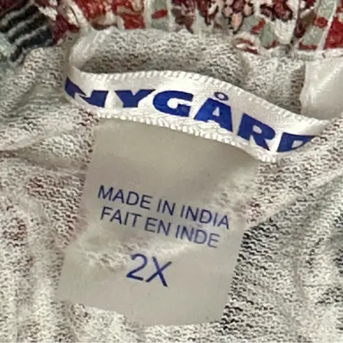 Peter Nygard Lovely Floral Patterned Peasant Shirt Blouse Boho Chic Witchy Wicca