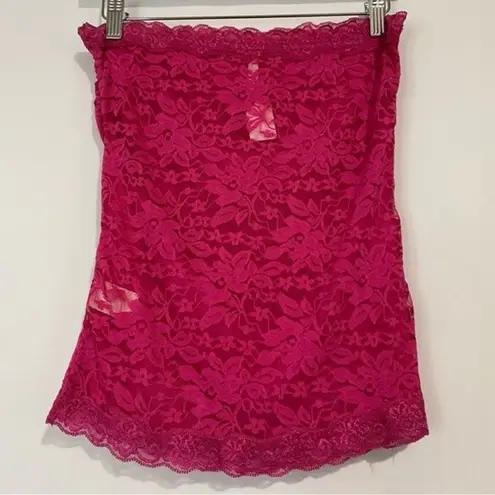 DNA Couture Women’s Strapless Lace Tube Top Fuchsia Pink NWOT