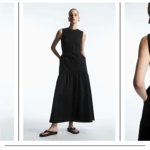 COS open back tiered midi dress