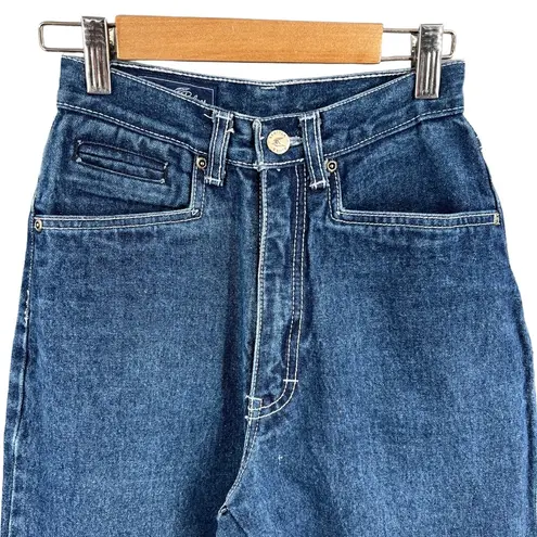 Vintage Seattle Blues Jeans Indigo Dye White Stitching High Waisted Size 3 Blue